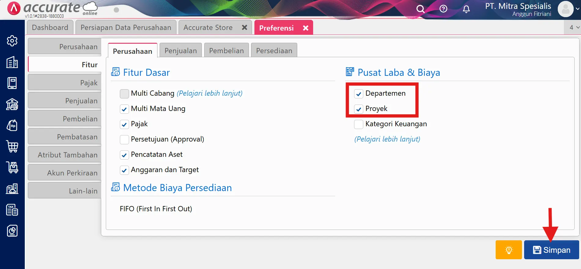 6 Cara menambahkan data departemen dan proyek